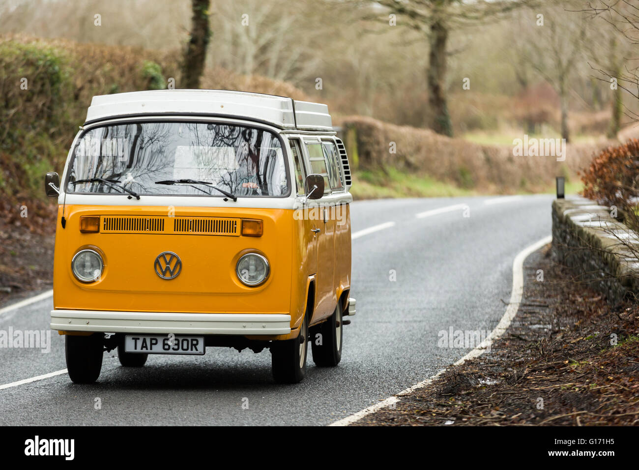 yellow camper van