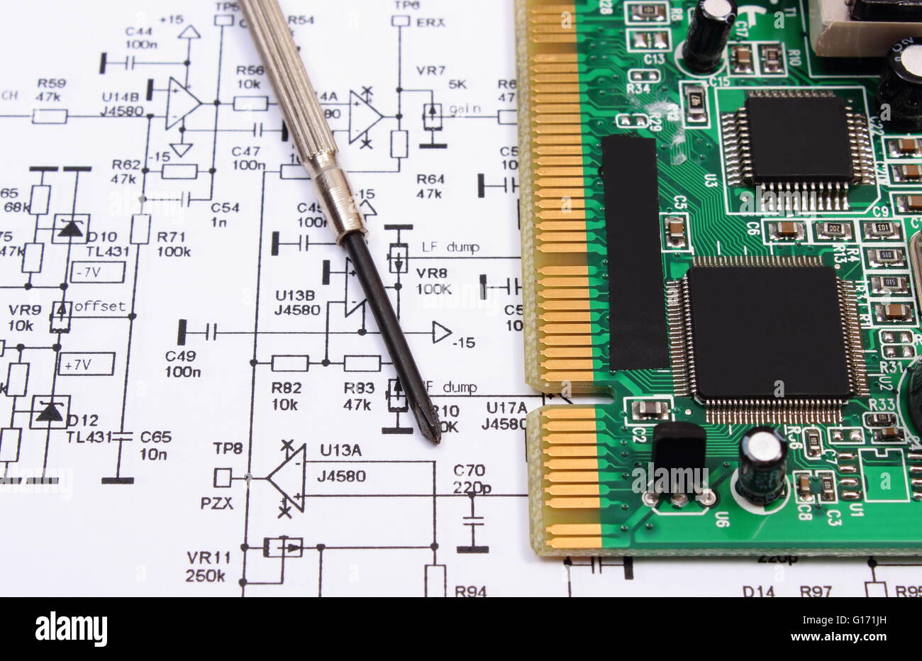Printed circuit board with electrical components and precision ...