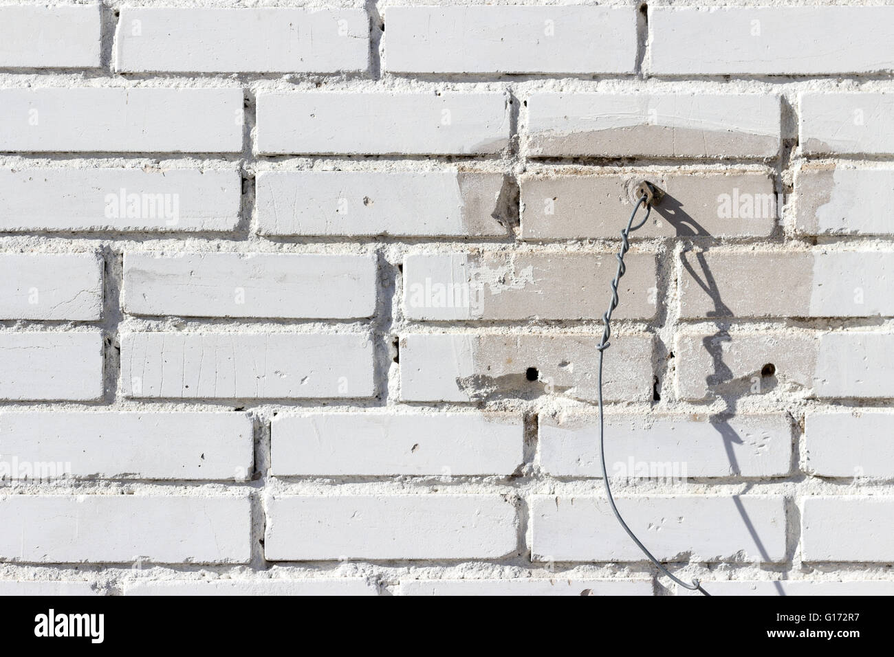 Background texture of a old white brick wall Stock Photo - Alamy