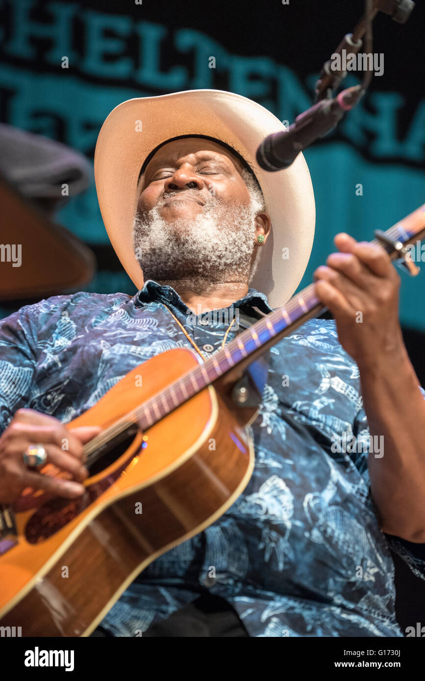 Taj Mahal, American blues musician performing at the Cheltenham Jazz Festival, 2016 Stock Photo