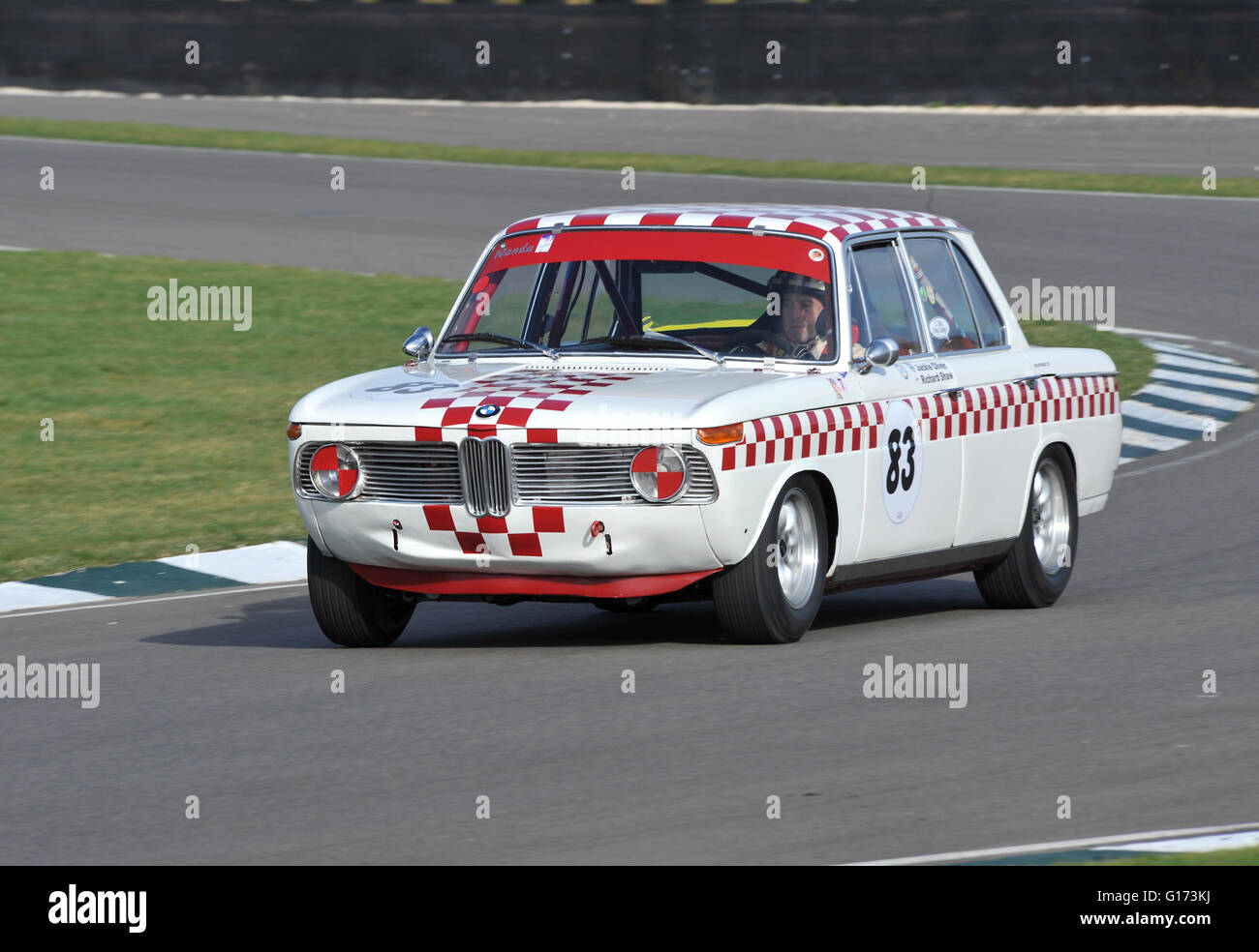 BMW 2002 classic race car on track at a historic car meet Stock Photo ...