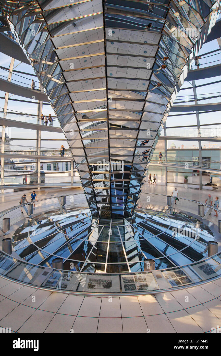 Interior view of the Dome of the Reichstag Building in Berlin, Germany. Stock Photo
