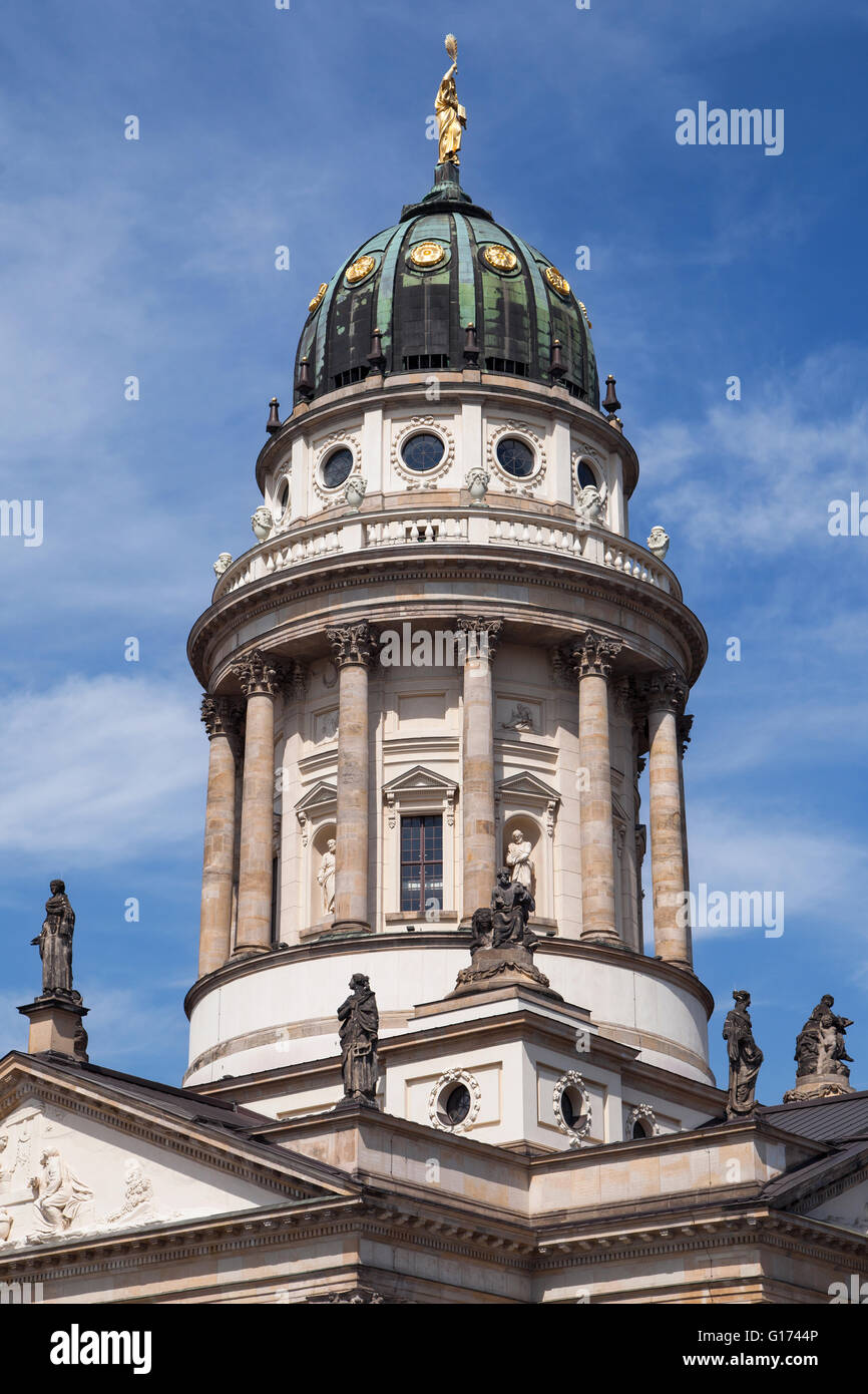Tower of the French Cathedral in Berlin, Germany. Stock Photo