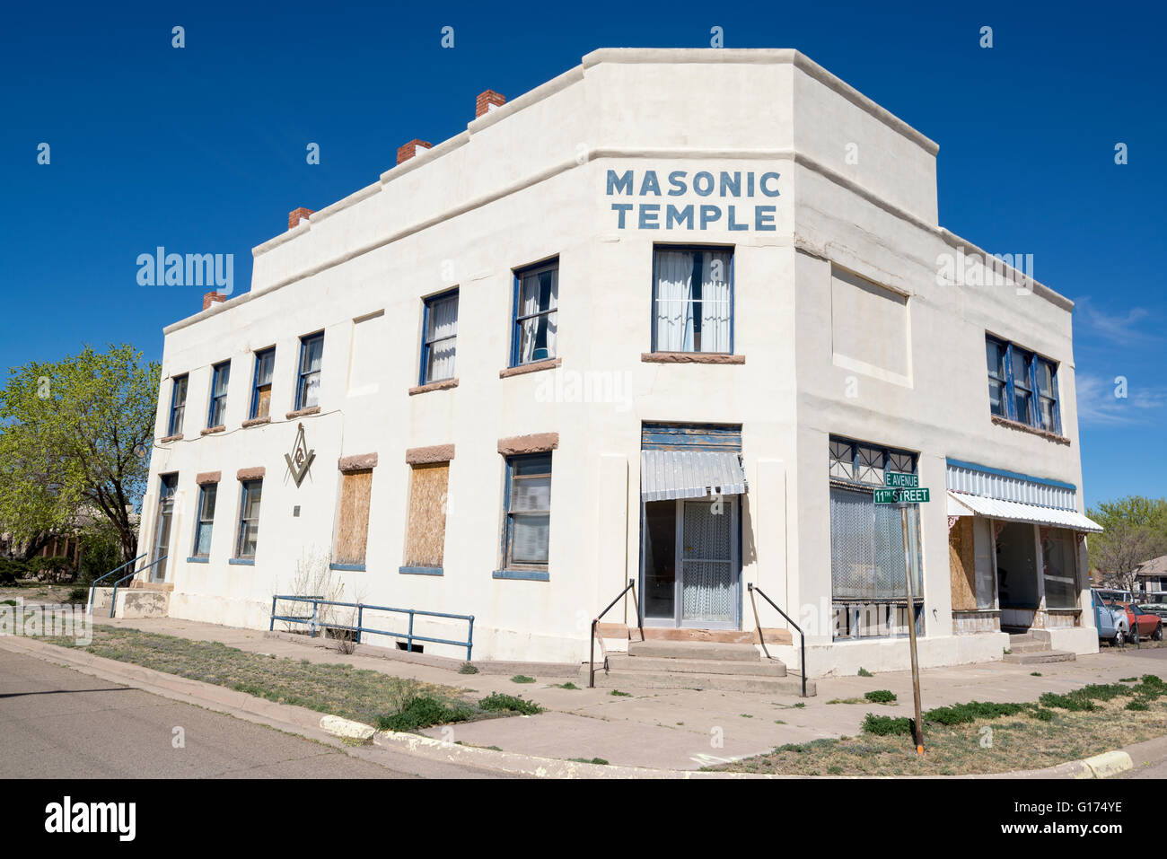 Old Masonic Temple building in Carrizozo, New Mexico Stock Photo Alamy