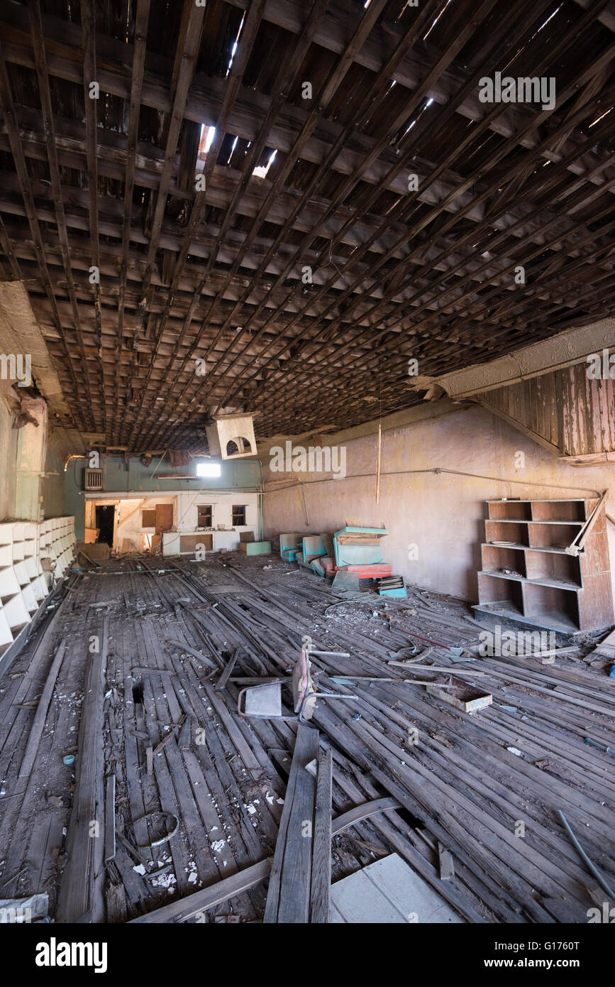 Interior of an abandoned grocery store in Barstow, Texas Stock Photo