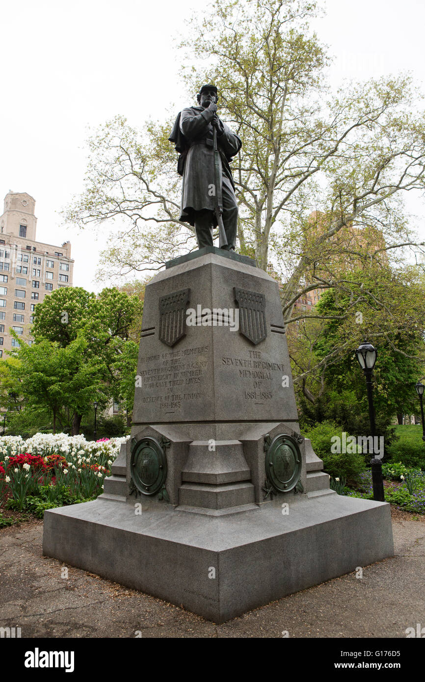 The Seventh Regiment Memorial at Central Park in New York City, USA