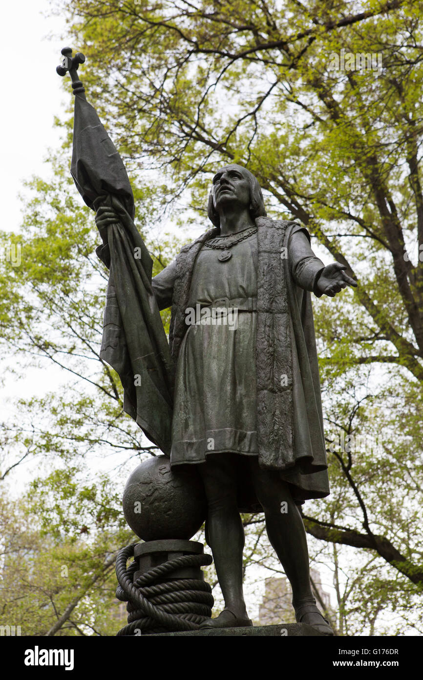 Statue of Christopher Columbus at Central Park in New York City, USA