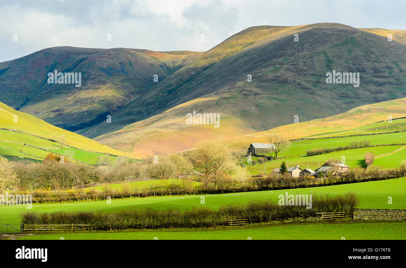 The Howgill Fells from the Lune Gorge Cumbria Stock Photo