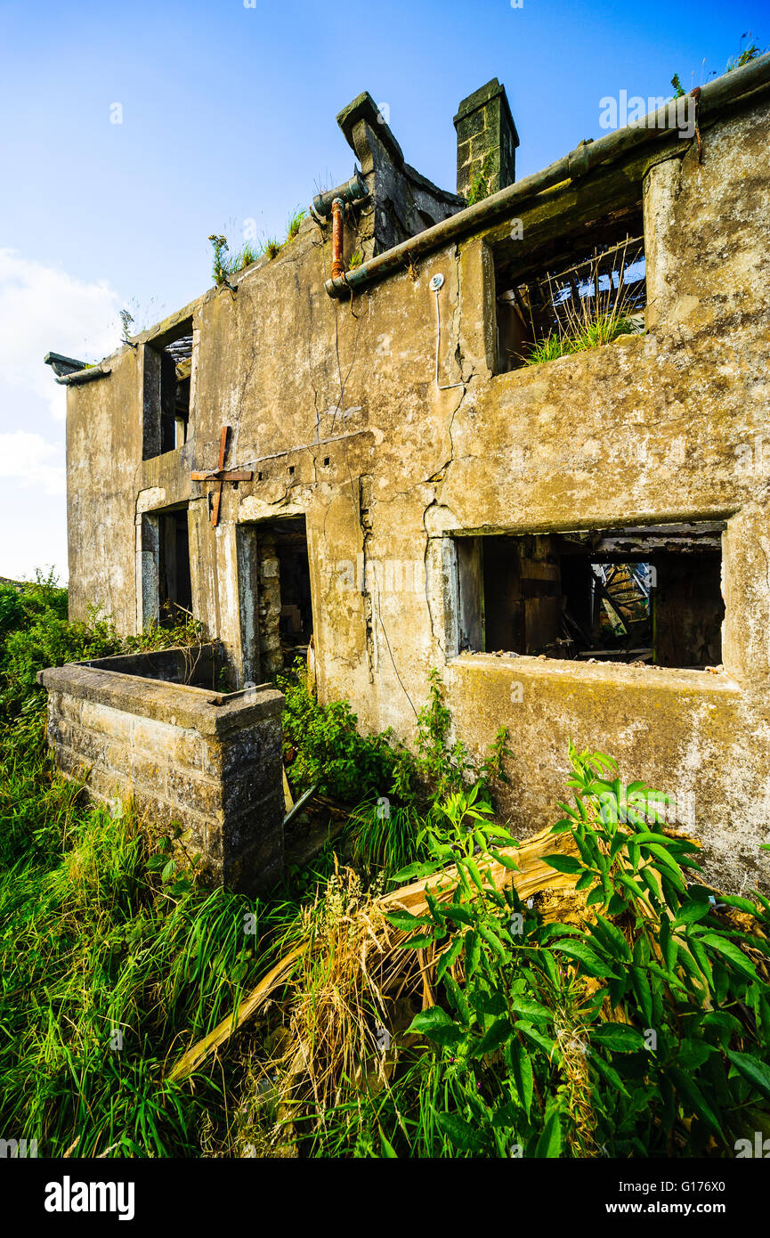 Ruined house above Ellel Crag Quarry near Lancaster Lancashire England