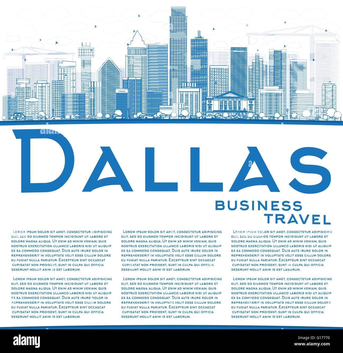 Dallas skyline illustration hi-res stock photography and images - Alamy