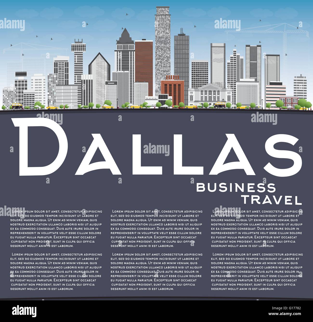 Dallas skyline illustration hi-res stock photography and images - Alamy