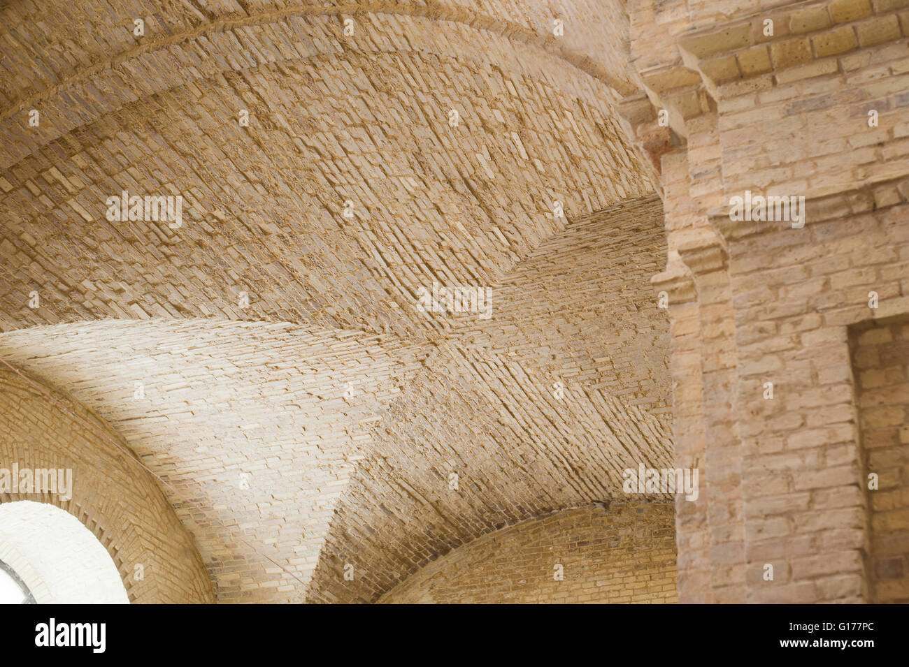 brick lancet arch ceiling in the fortress Stock Photo