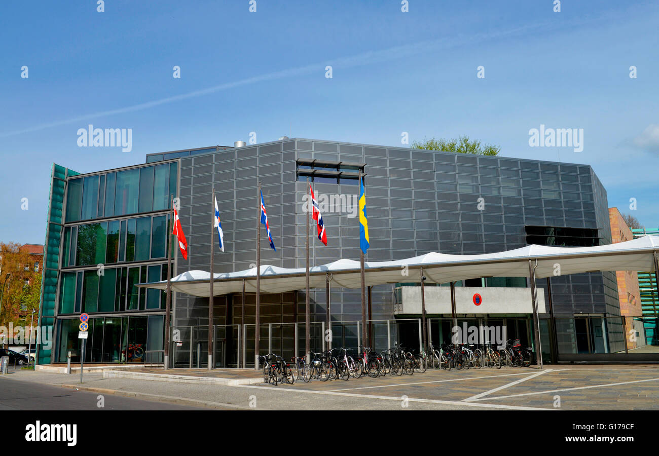 Nordische Botschaften, Rauchstrasse, Tiergarten, Berlin, Deutschland Stock Photo