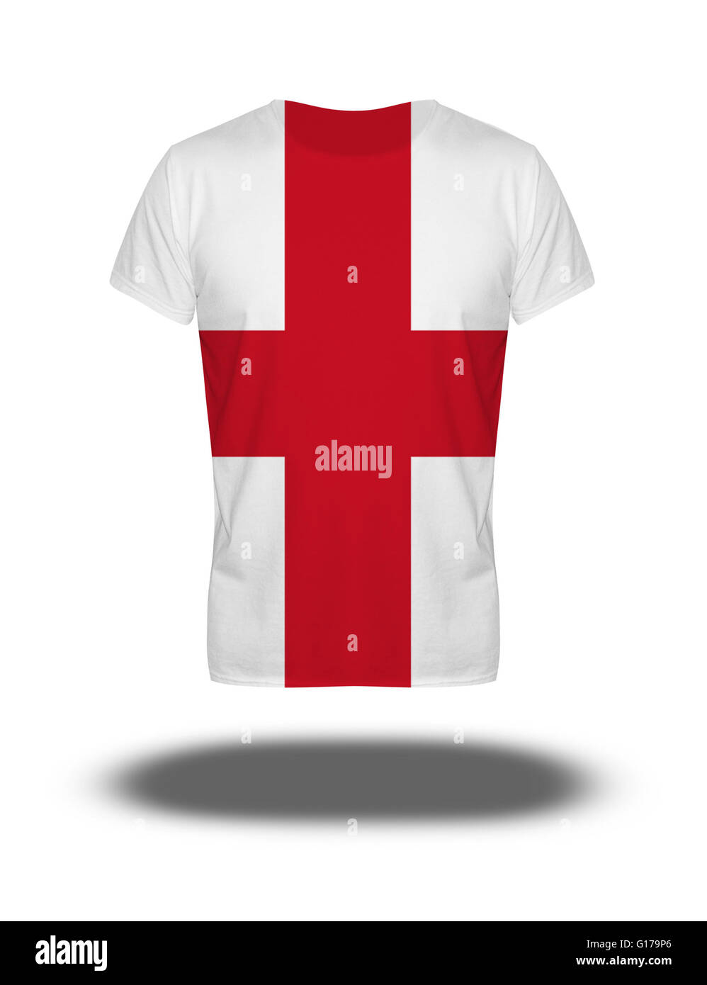 England flag t-shirt on white background with shadow Stock Photo