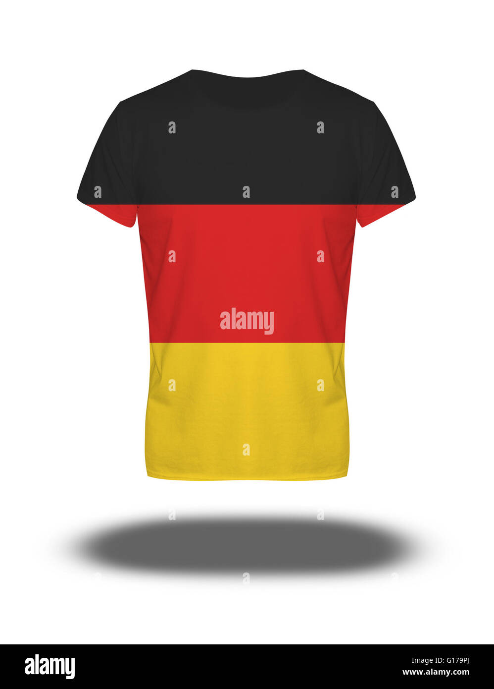 Germany flag t-shirt on white background with shadow Stock Photo