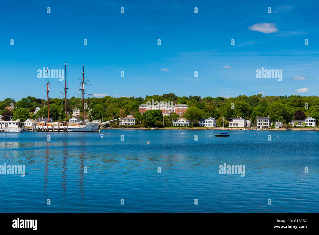 Tall sailship in Mystic Connecticut Stock Photo