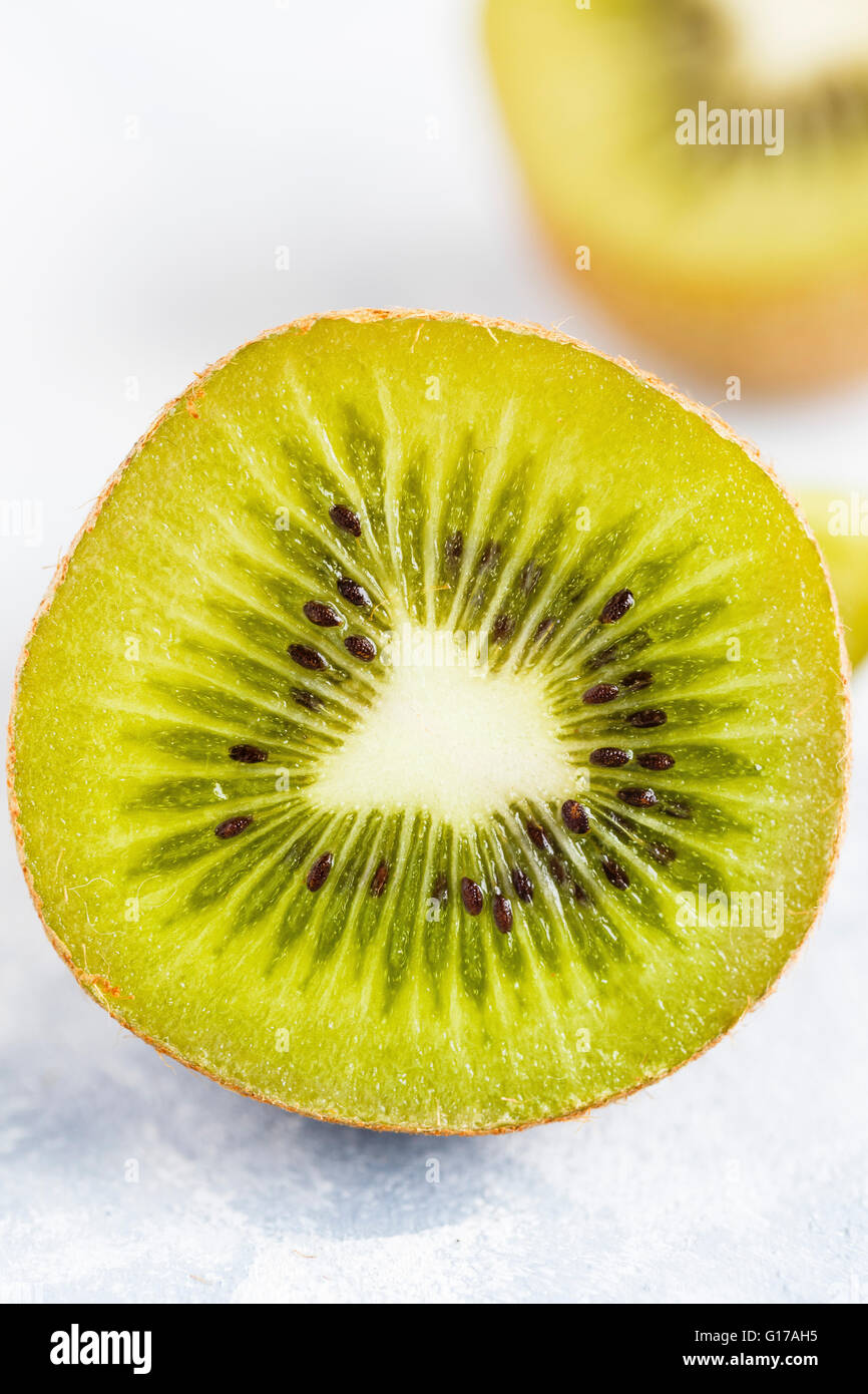 Closeup of a Kiwi fruit Macro Stock Photo Alamy