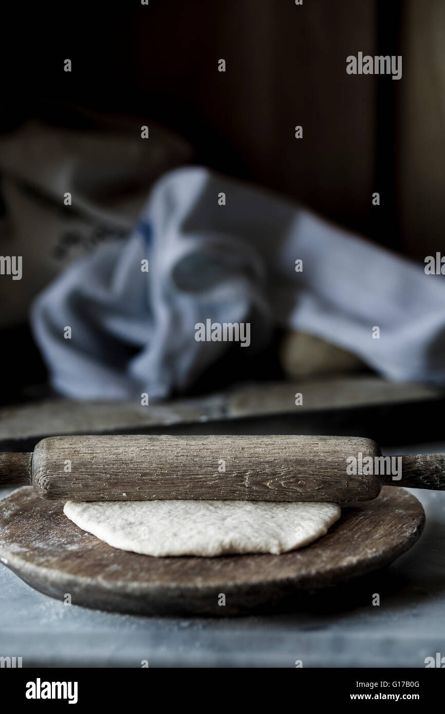 Rolled Pita Dough Stock Photo