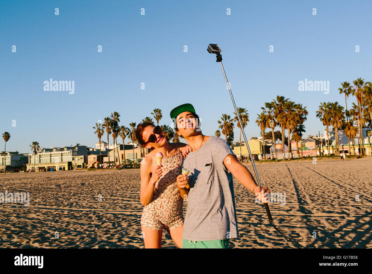 Selfie stick beach hi-res stock photography and images - Alamy