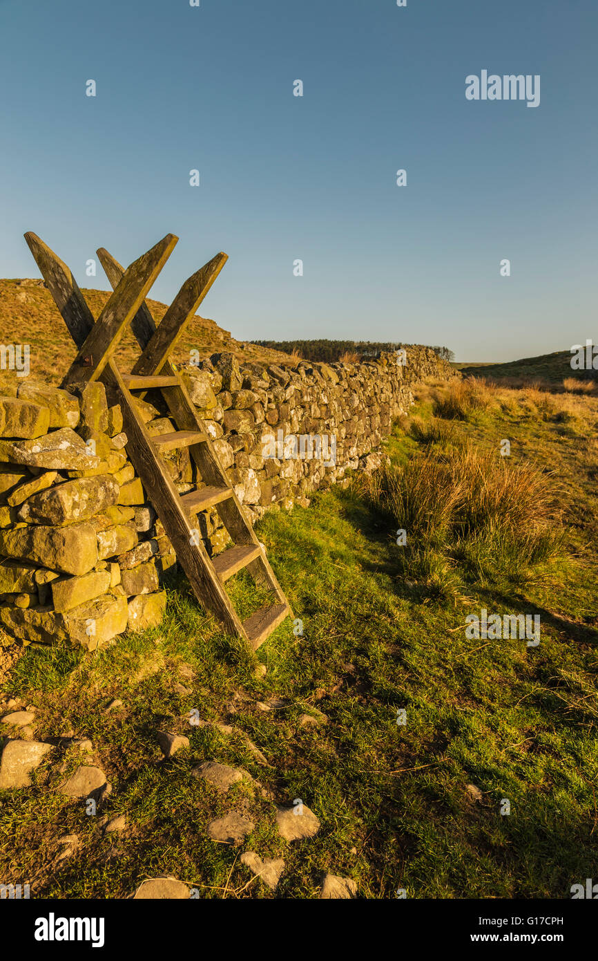 Steps Across Drystone Wall near Once Brewed Stock Photo - Alamy