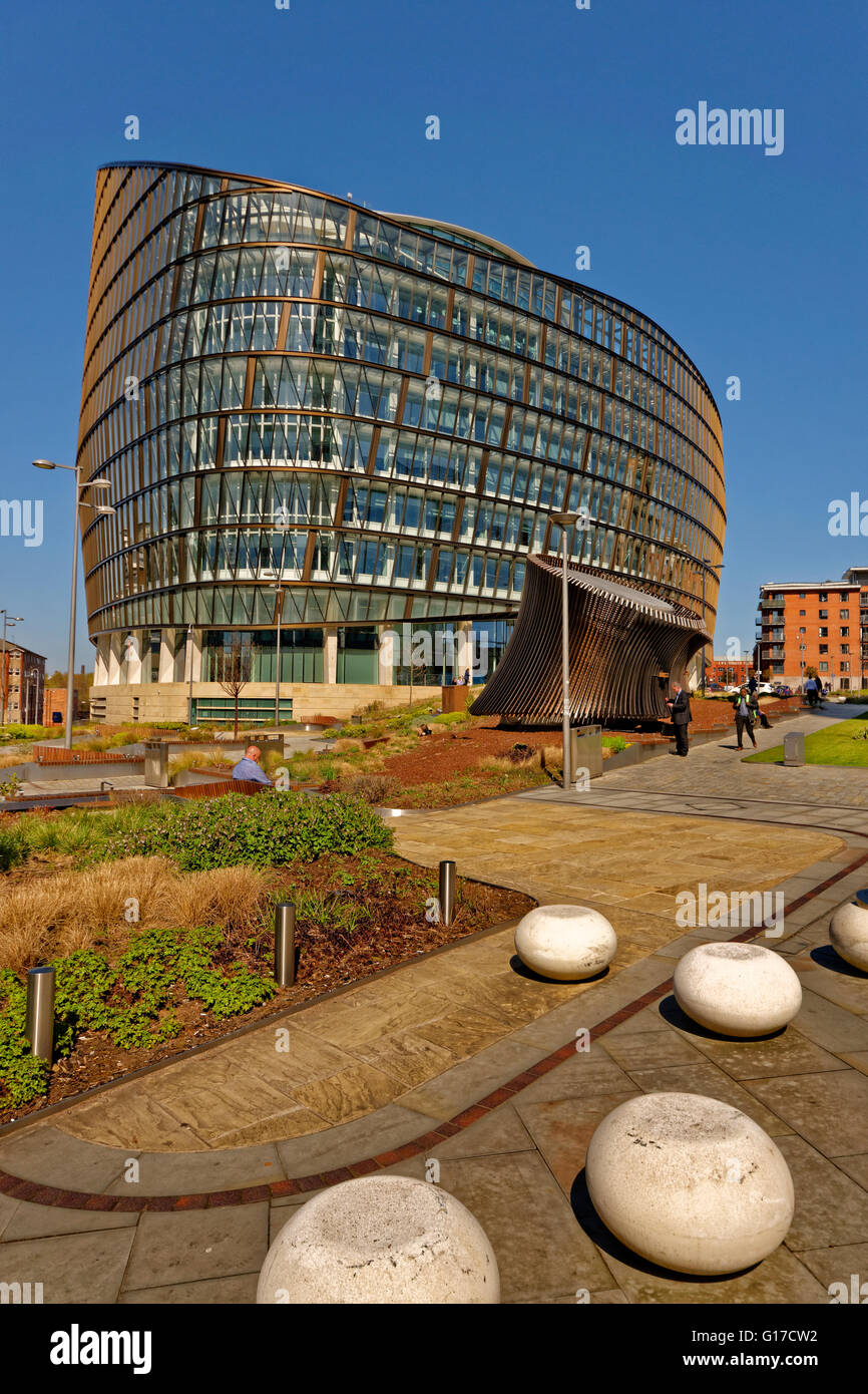 One Angel Square building in Manchester City Centre. The headquarters of the Co-operative Group. Stock Photo