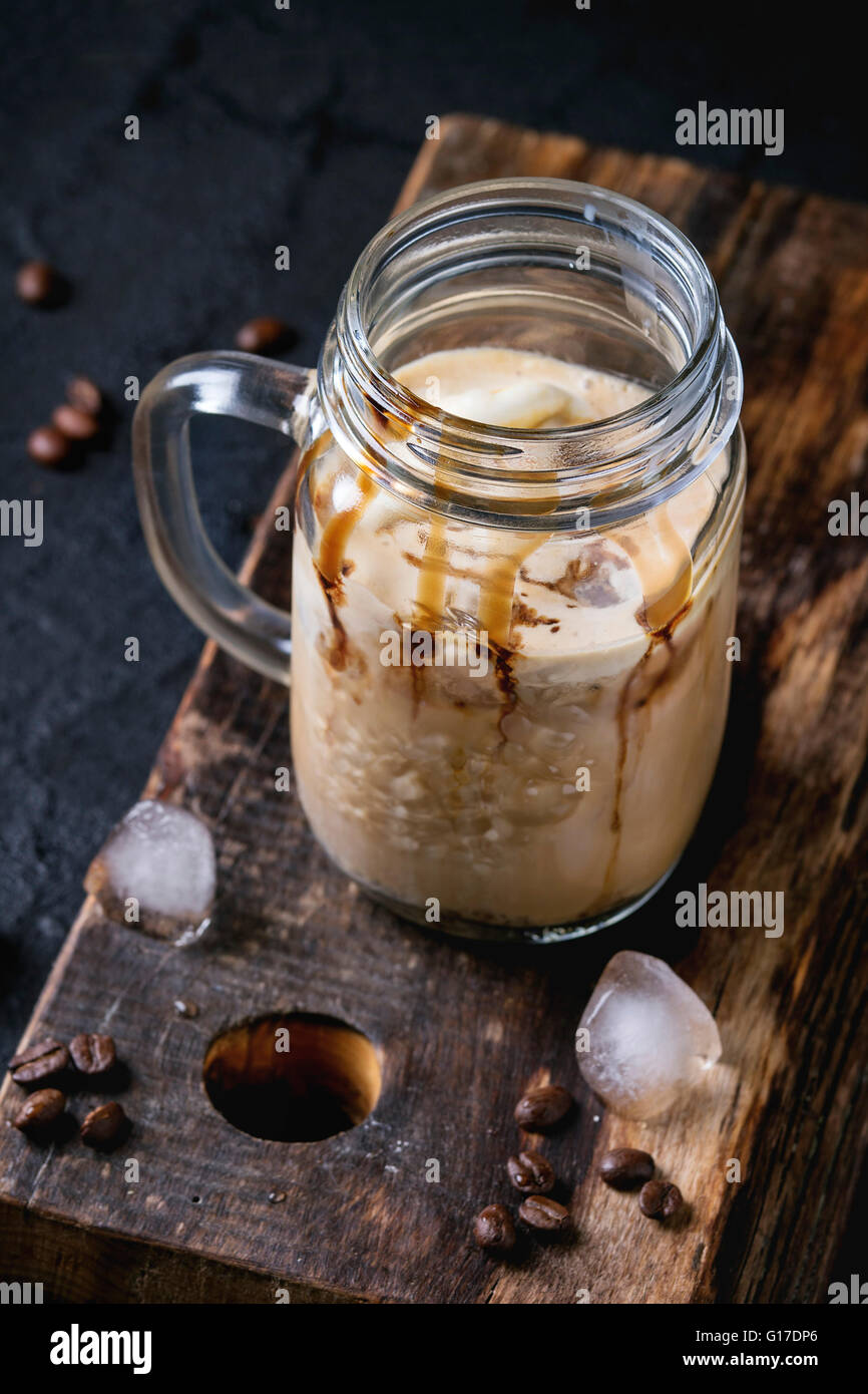 Iced Coffee and Cream in Mason Jars