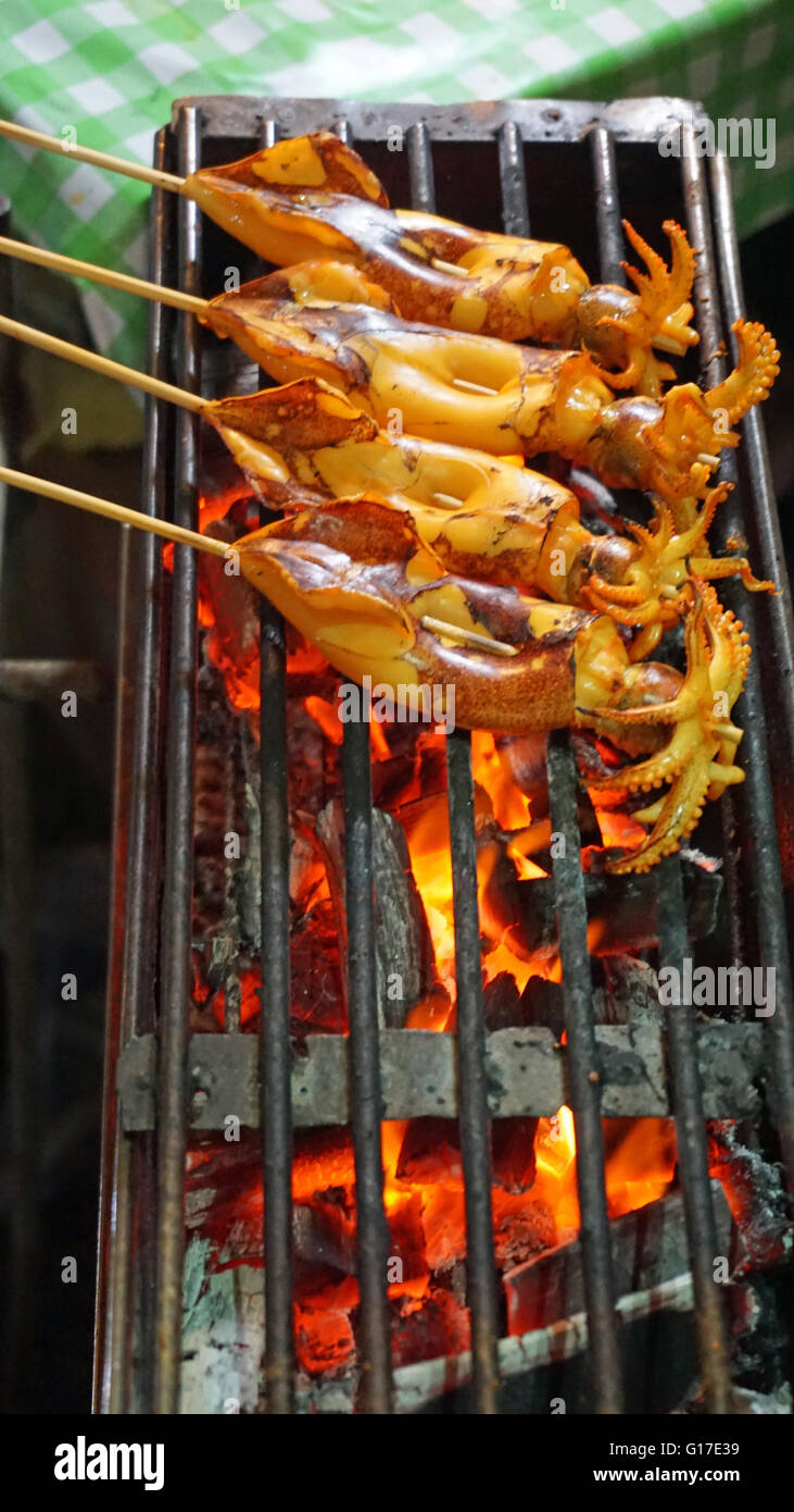 asian street food with local fresh fish Stock Photo - Alamy