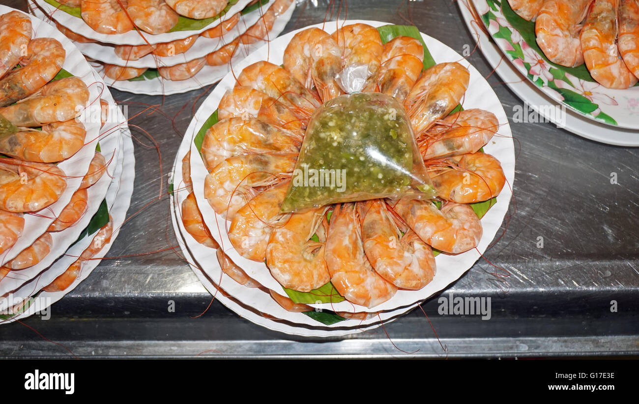 asian street food with local fresh fish Stock Photo - Alamy