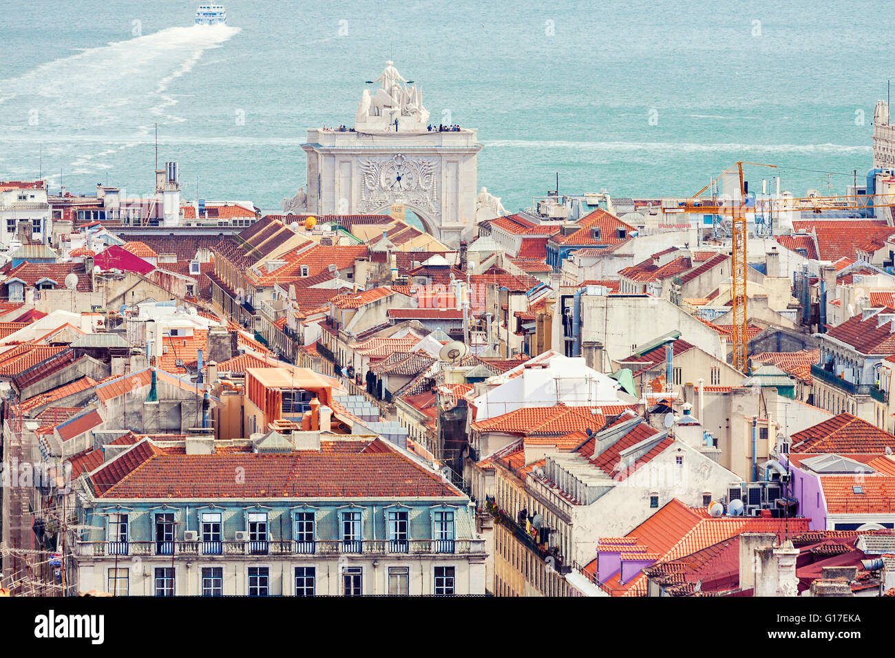 Aerial view of Baixa district in Lisbon, Portugal Stock Photo Alamy