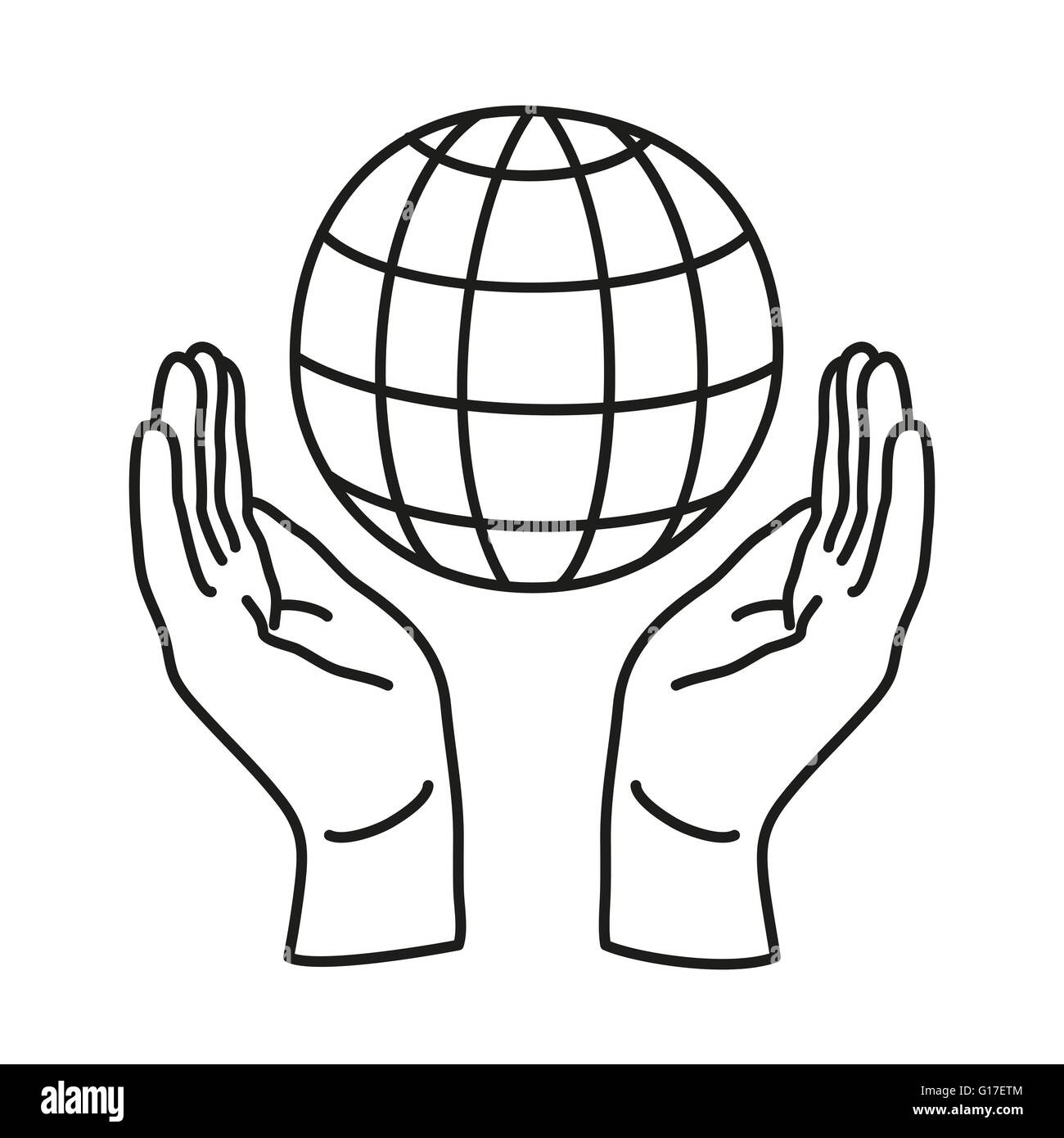 Hands Holding Earth Doodle High Resolution Stock Photography And Images Alamy