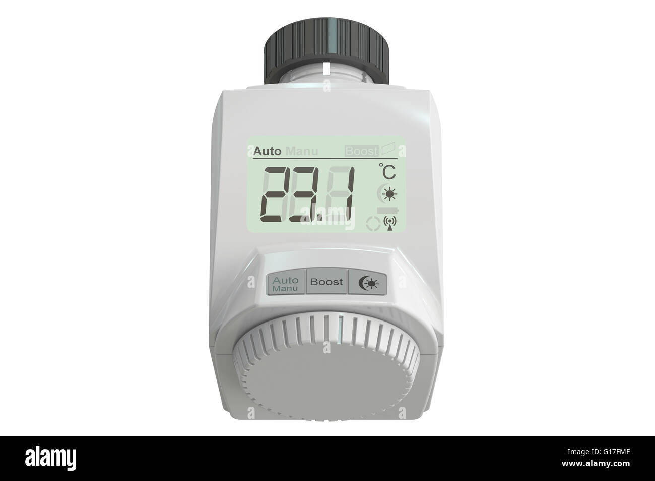 Digital radiator thermostatic valve, 3D rendering Stock Photo Alamy