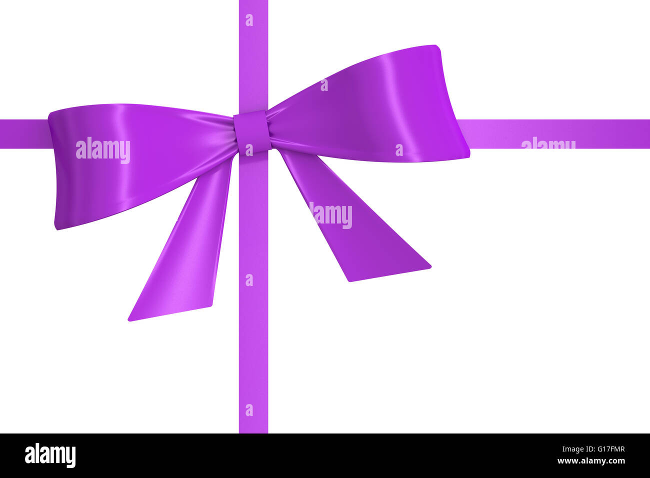 purple bow and ribbon, 3D rendering isolated on white background Stock ...