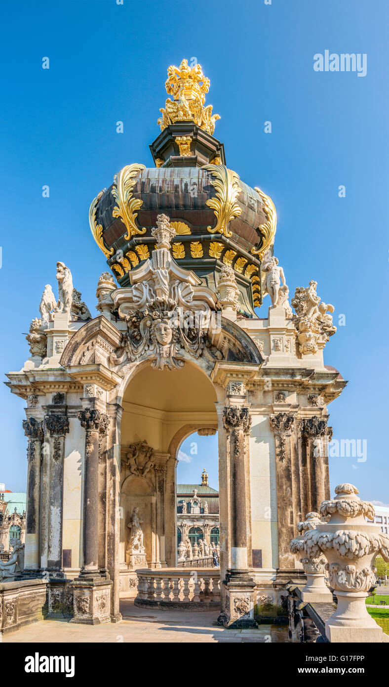 Crown Gate at the Dresden Zwinger, Germany Stock Photo