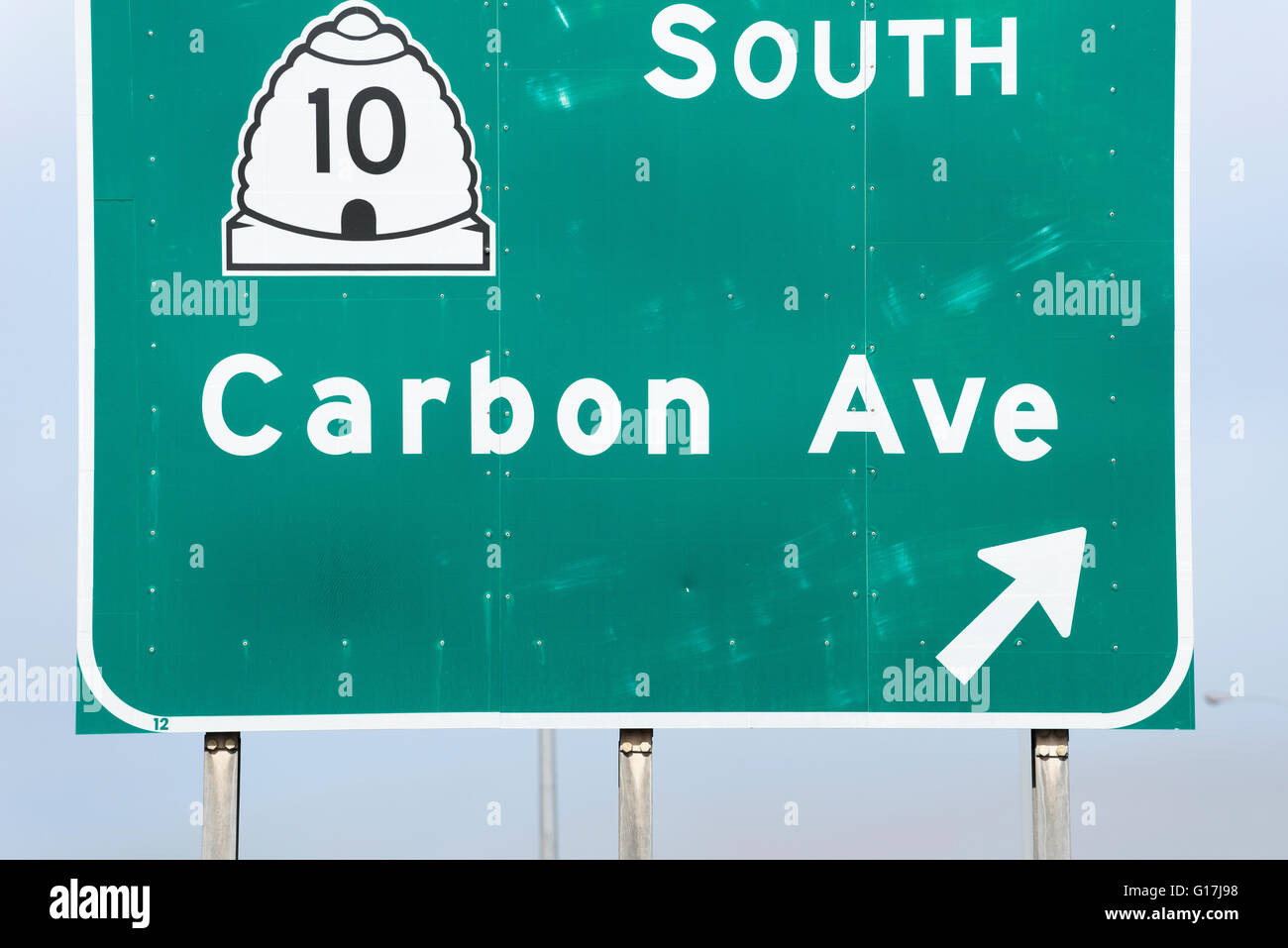 Carbon Avenue sign in Price, Utah. Stock Photo