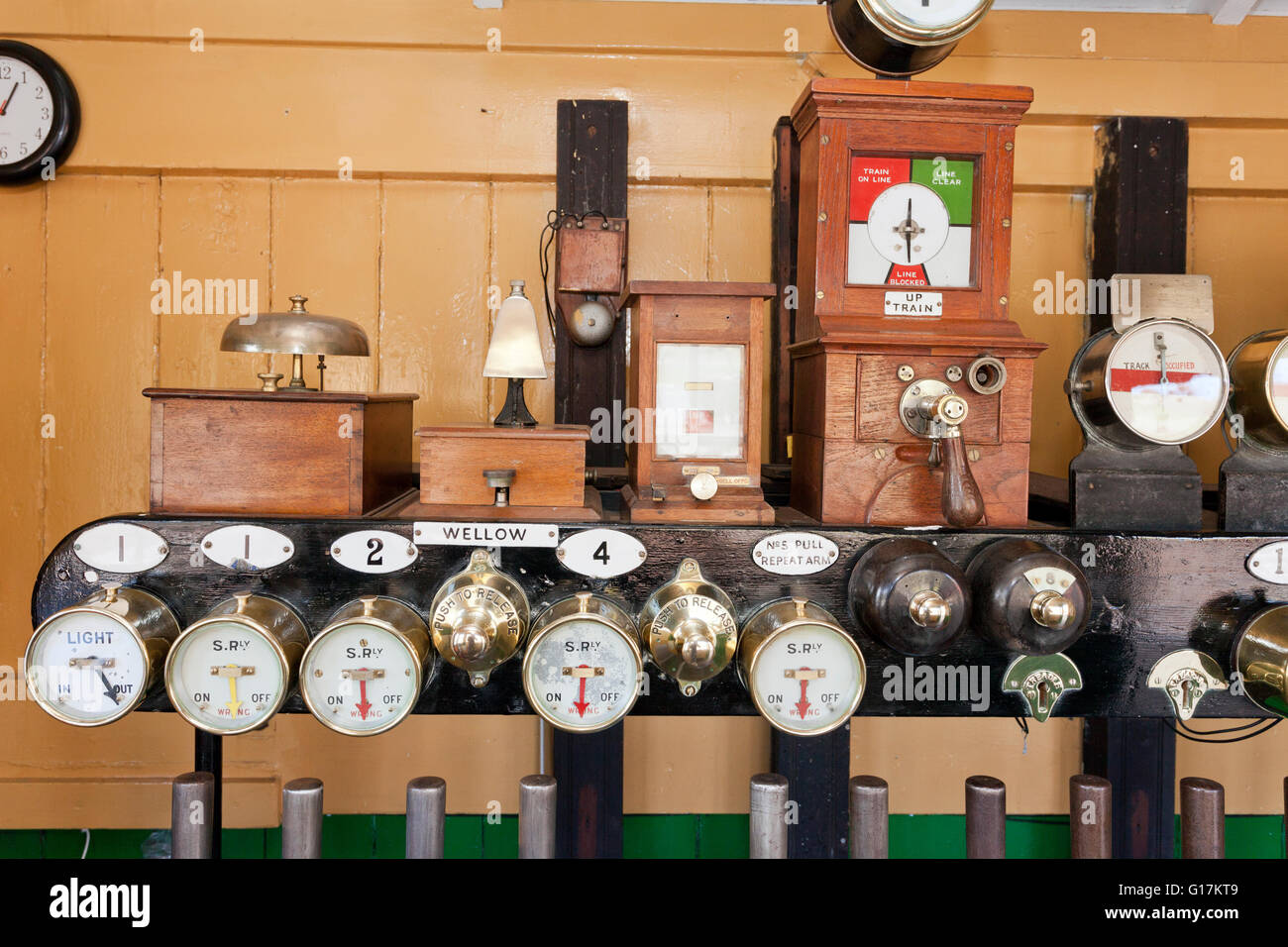 Midford signal box on the former S & D line has been restored at Washford station on the West Somerset Railway, England, UK Stock Photo