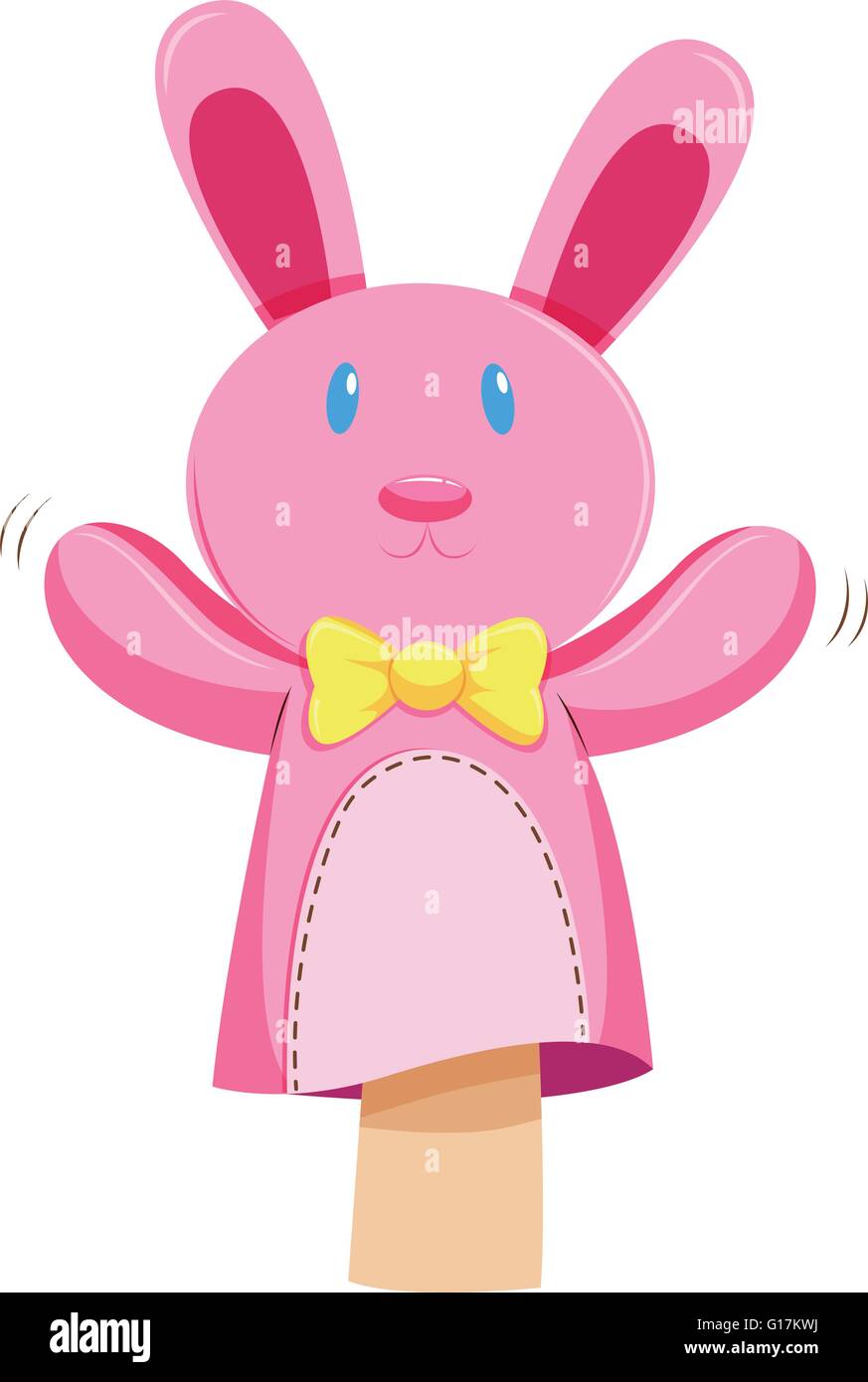 Pink rabbit hand puppet illustration Stock Vector Art & Illustration