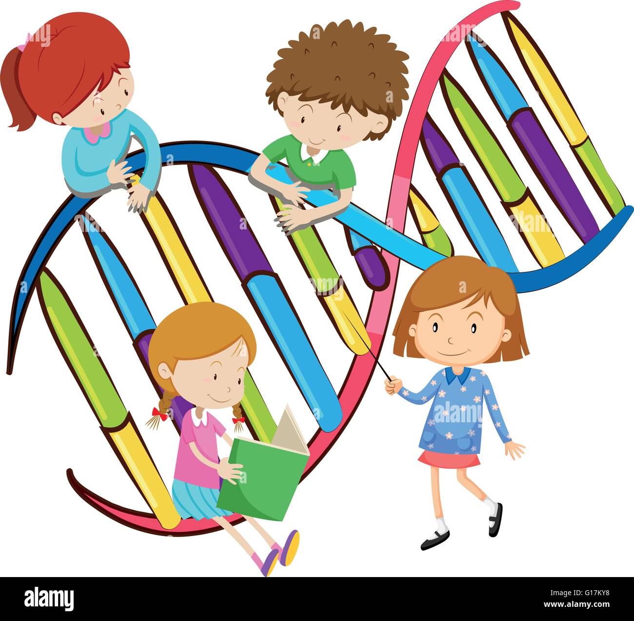 Kids and human DNA illustration Stock Vector Image & Art Alamy
