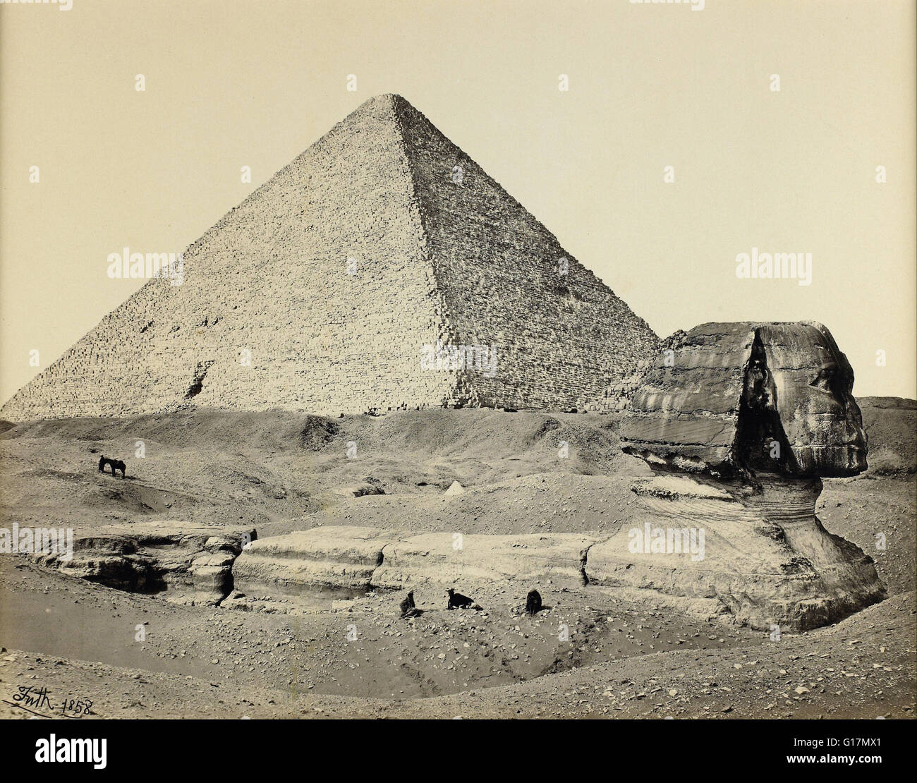 Francis Frith - The Great Pyramid and the Great Sphinx, Egypt - Minneapolis Institute of Art Stock Photo