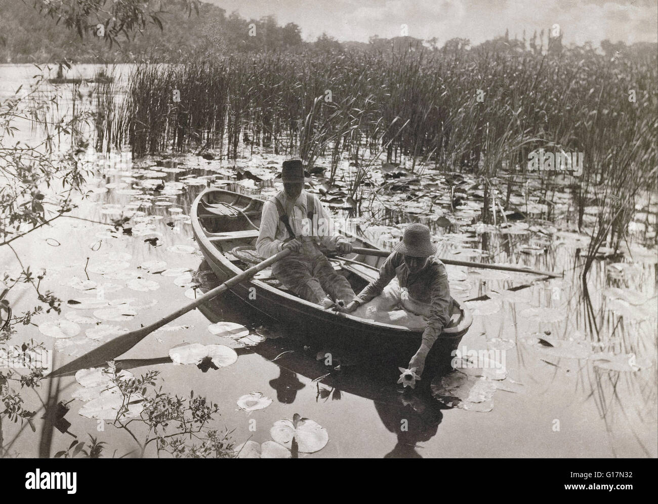 Peter Henry Emerson - Gathering Waterlilies - Minneapolis Institute of Art Stock Photo