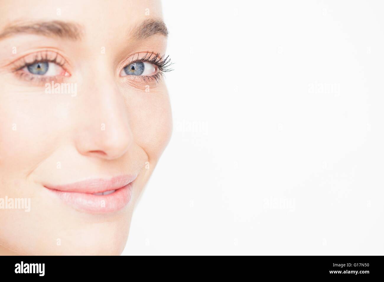 Crop view pretty woman smiling hi-res stock photography and images - Alamy