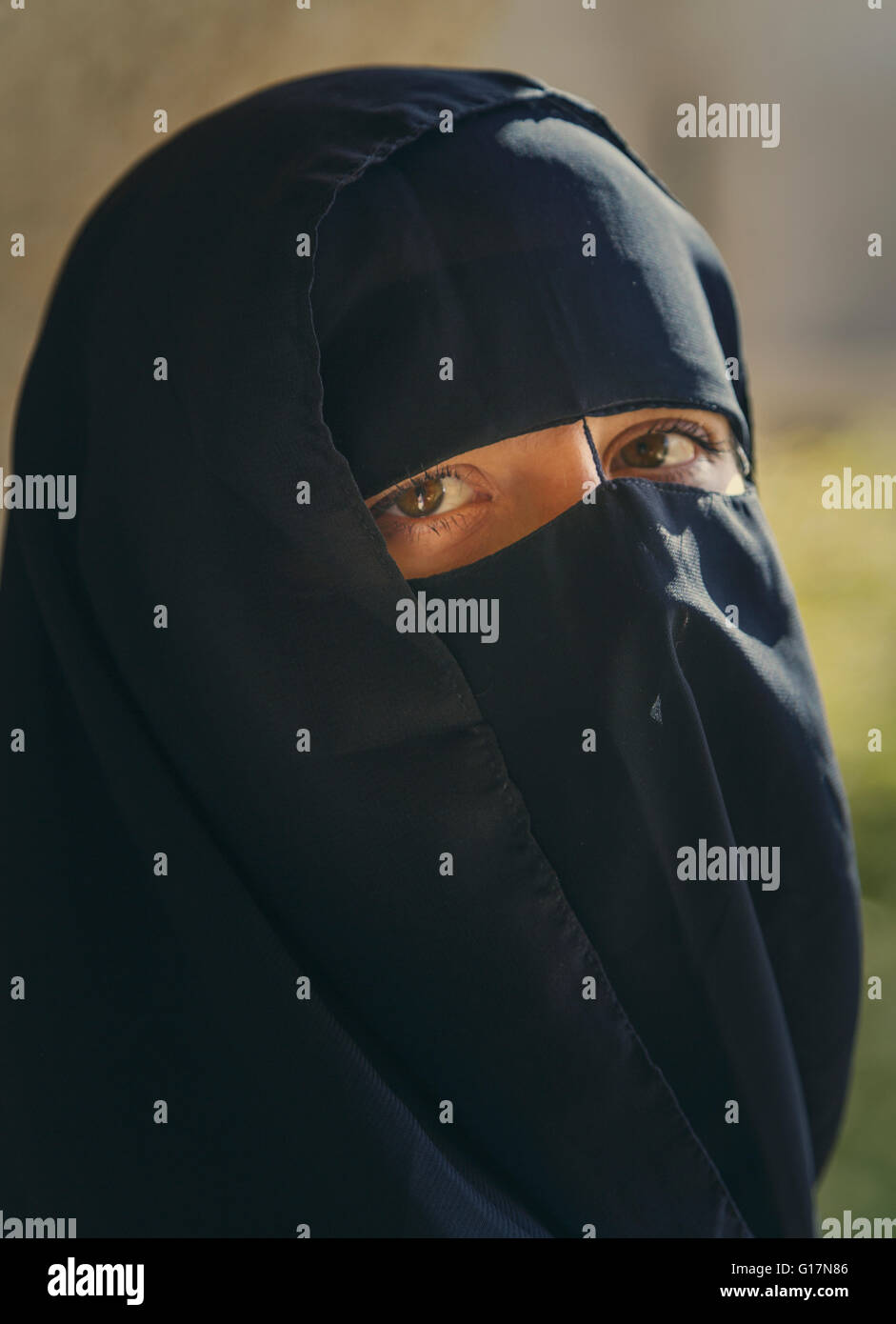 Portrait of an arab woman wearing abaya Stock Photo