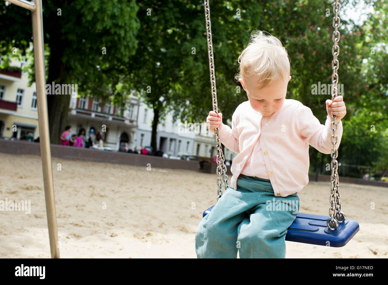 Baby girl swing hires stock photography and images Alamy