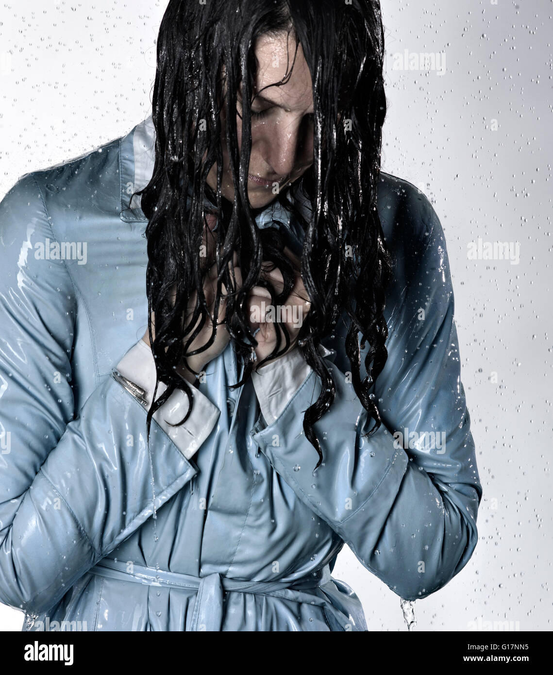 Soaking Wet Woman Rain Stock Photos & Soaking Wet Woman Rain Stock