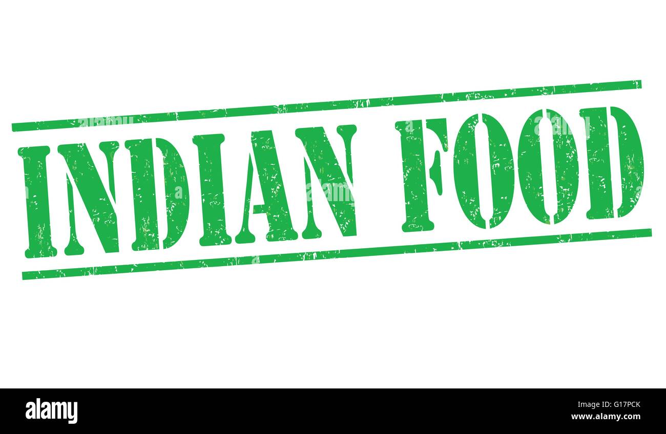 Indian food grunge rubber stamp on white background, vector ...