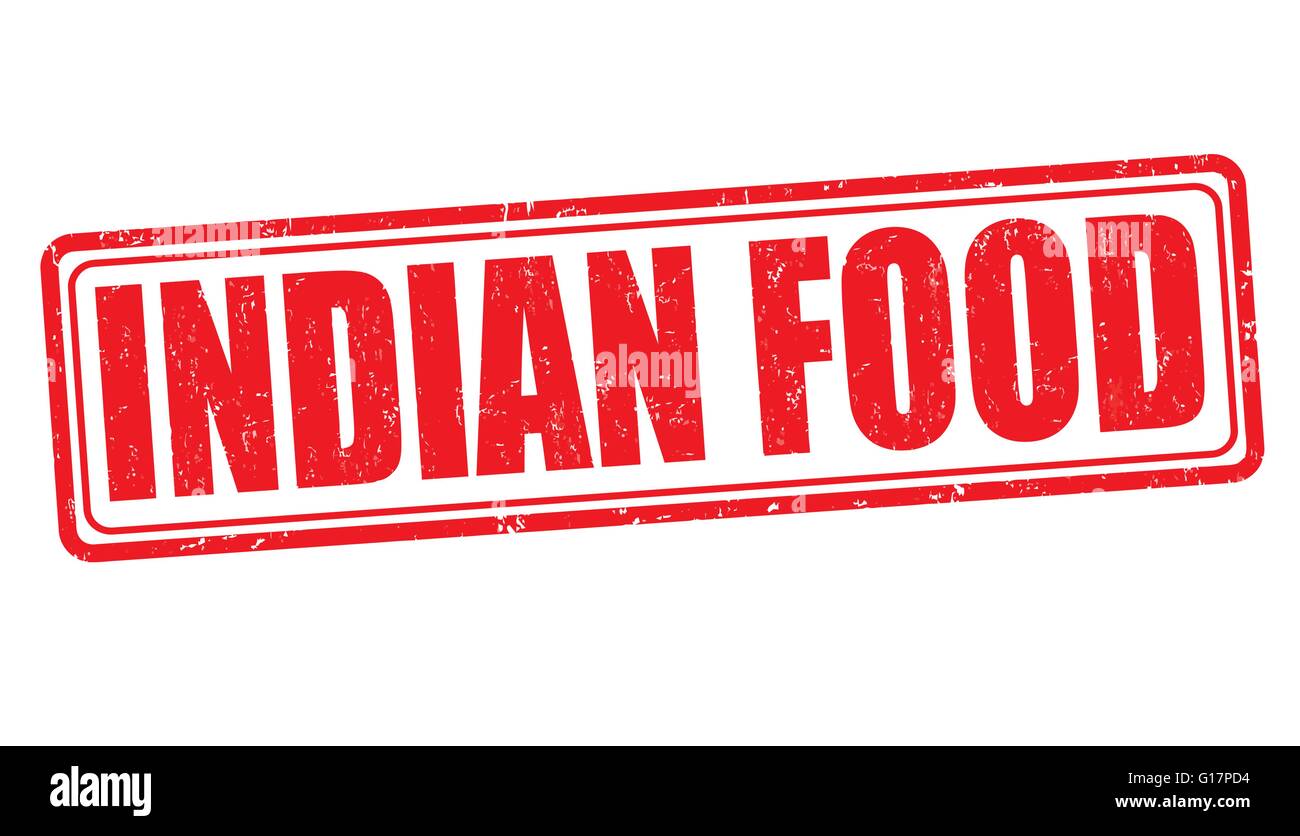 Indian food grunge rubber stamp on white background, vector ...