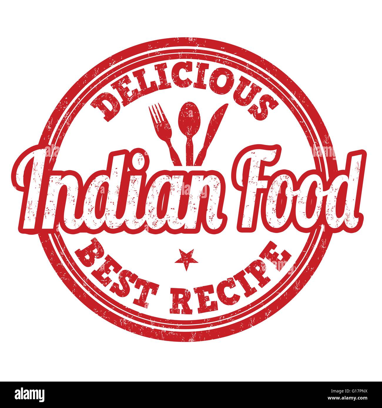 Indian food grunge rubber stamp on white background, vector ...
