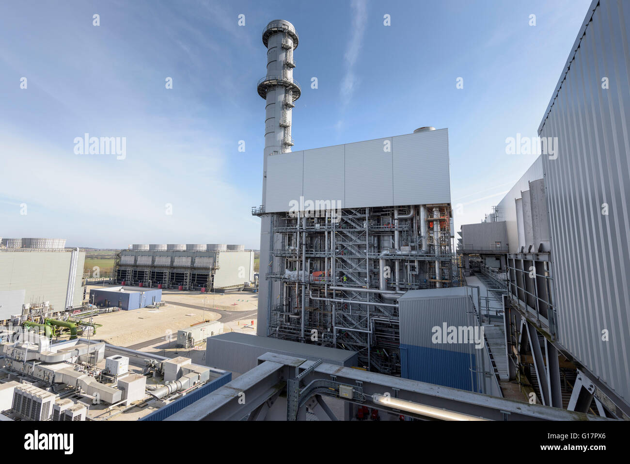 View of gas-fired power station during outage Stock Photo