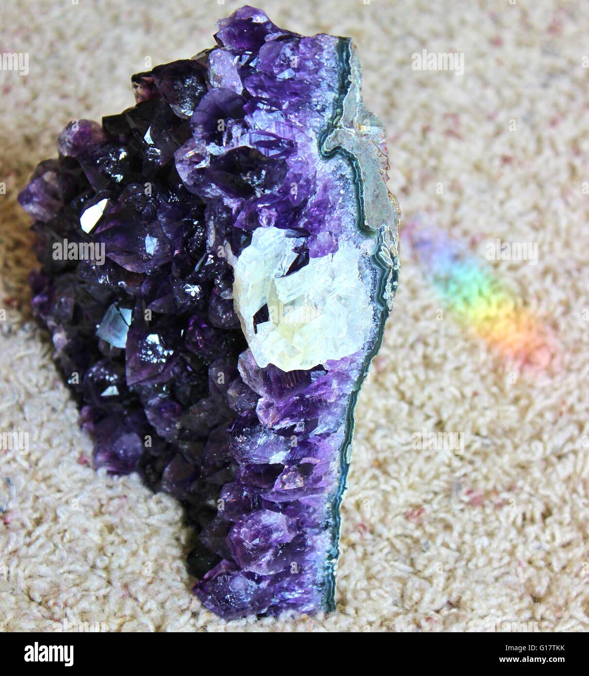 purple amethyst crystal Stock Photo