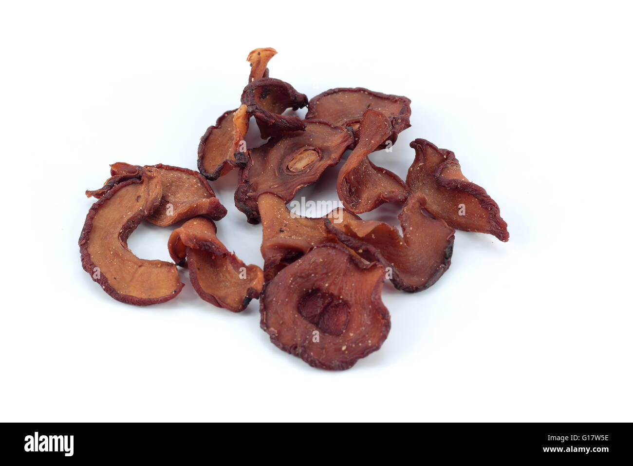 Garcinia dried and dirty on white background Stock Photo