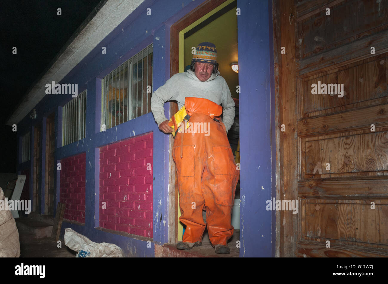 Fisherman prepares to go fishing. Stock Photo